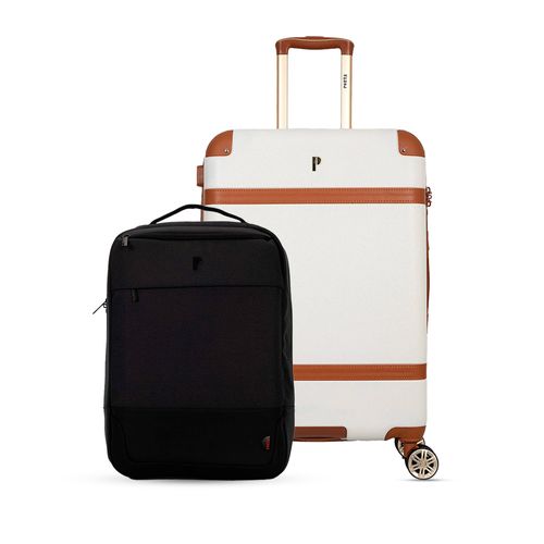MALETA COSENZA 28" BLANCO  + MOCHILA DENMARK NEGRO