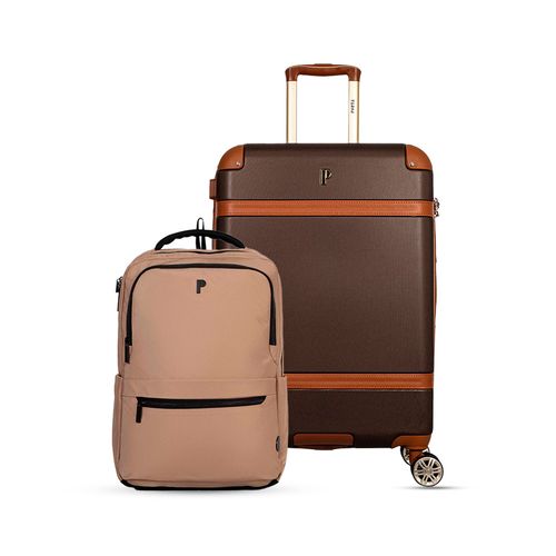 MALETA COSENZA 24" MARRON + MOCHILA BUSAN KHAKI