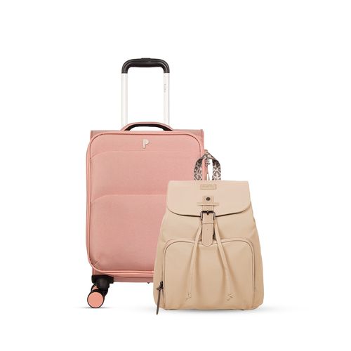 MALETA TELA GUADIANA 18" MELON + MOCHILA DARLA BEIGE