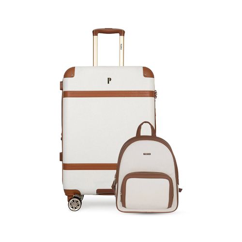 MALETA COSENZA 24" BLANCO + MOCHILA SIGNATURE PERLA