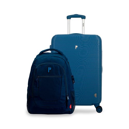 MALETA AQUILES 24" AZUL + MOCHILA FRANZ AZUL