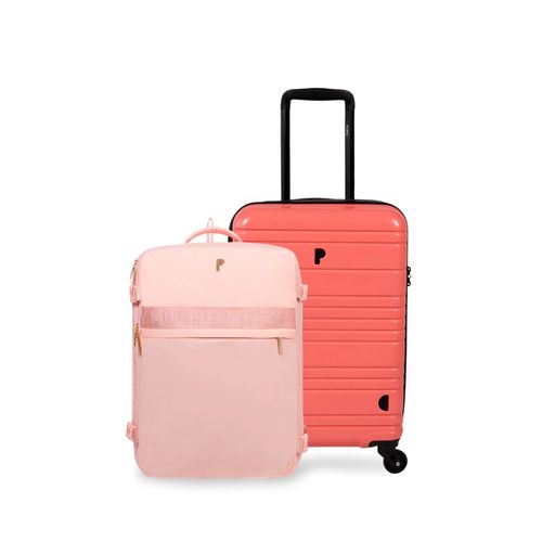 MALETA CAMBOYA 18" PEACH PINK + MOCHILA VIAJERA VISO MICKEY ROSE