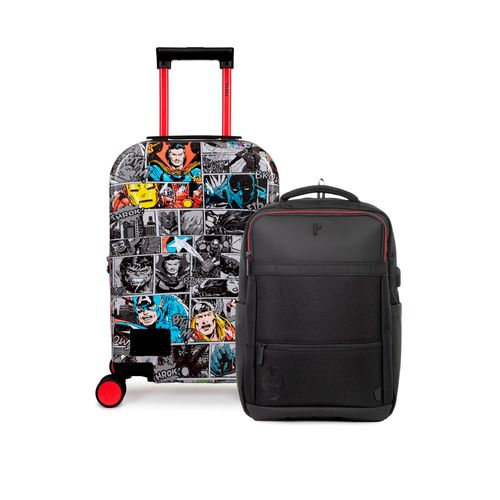 MALETA ORLEANS 18" HERO COMICS + MOCHILA ALDER IRONMAN DARK