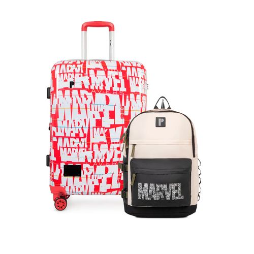MALETA DUSTER 28" MARVEL GLITCH + MOCHILA FRANCO MARVEL LOGO
