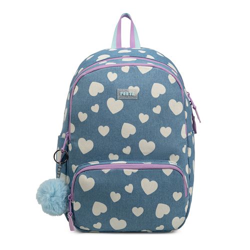 MOCHILA AURA DENIM HEARTS