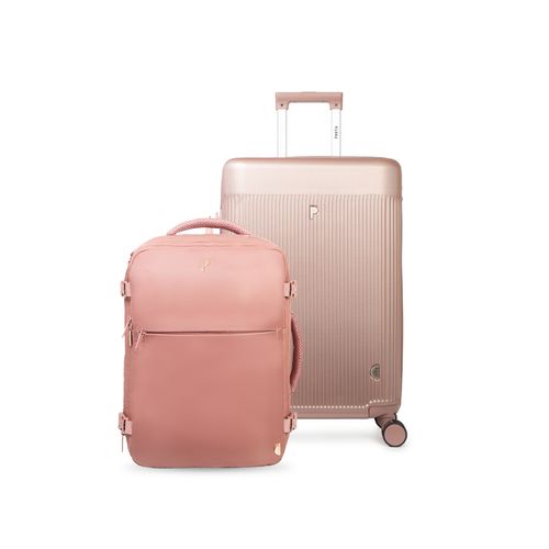 MALETA DOHA 24" ROSADO + MOCHILA VIAJERA NAGEL ROSADO OSCURO
